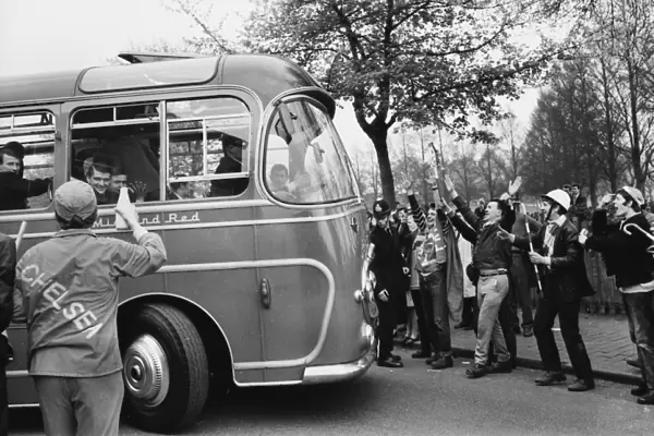 The Chelsea bus arrives at Villa Park for the 1967 FA Cup semi-final