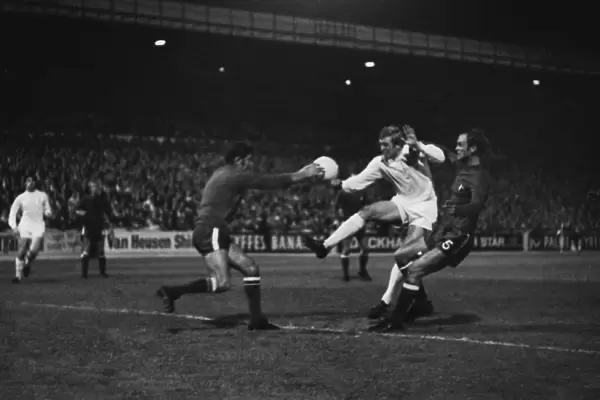 Peter Bonetti saves from Mick Jones - 1969  /  70 League Cup