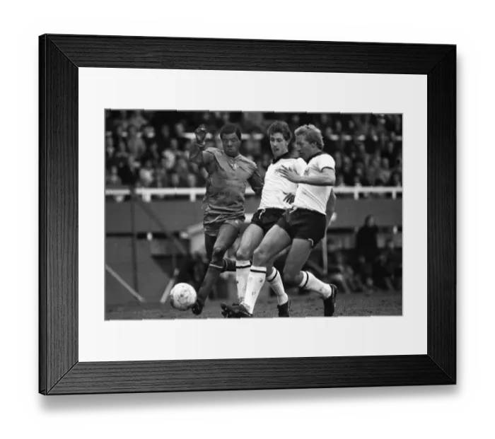 Framed Print : Chelseas Paul Canoville, left, and Fulhams Roger Brown and Tony Gale in 1983 Framed Print : Chelseas Paul Canoville, left, and Fulhams Roger Brown and Tony Gale in 1983