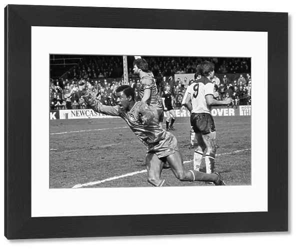 Chelseas Paul Canoville celebrates his goal against Fulham in 1983