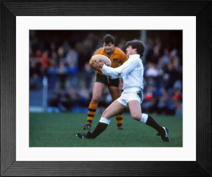 Framed Print : Stuart Barnes on his debut for England in 1984 Framed Print : Stuart Barnes on his debut for England in 1984