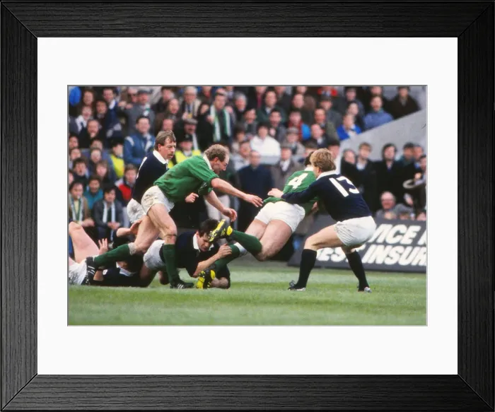 Framed Print : Donal Lenihan scores against Scotland - 1987 Five Nations Framed Print : Donal Lenihan scores against Scotland - 1987 Five Nations