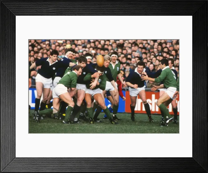 Framed Print : Ireland and Scotland clash - 1986 Five Nations Framed Print : Ireland and Scotland clash - 1986 Five Nations