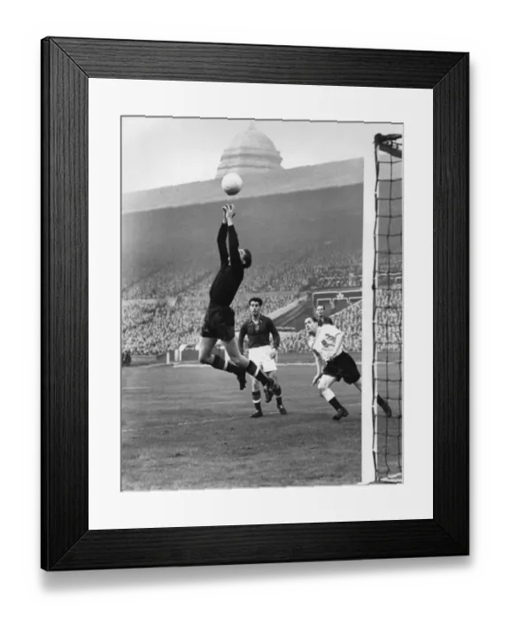 Framed Print : Hungary goalkeeper Gyula Grosics makes a save against England at Wembley in 1953 Framed Print : Hungary goalkeeper Gyula Grosics makes a save against England at Wembley in 1953