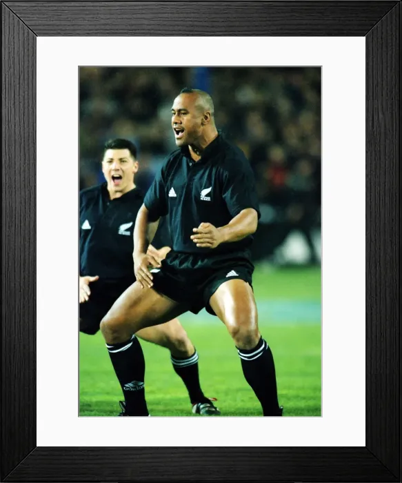 Framed Print : Jonah Lomu peforms the Haka - 1999 Tri Nations