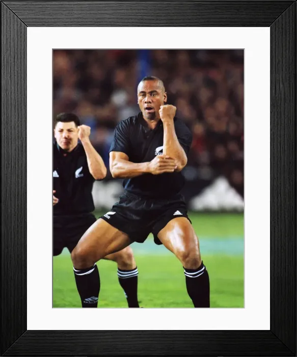 Framed Print : Jonah Lomu peforms the Haka - 1999 Tri Nations
