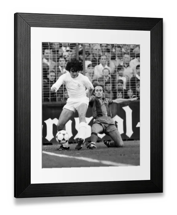 Framed Print : Real Madrids Jose Antonio Camacho is challenged by Barcelonas Allan Simonsen Framed Print : Real Madrids Jose Antonio Camacho is challenged by Barcelonas Allan Simonsen