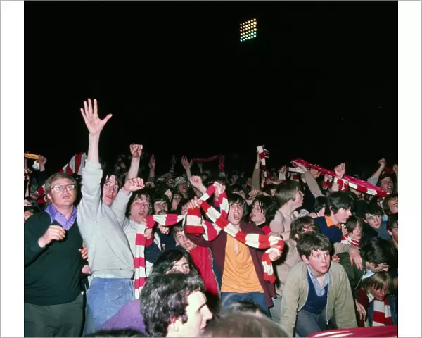 Arsenal fans celebrate winning the 1971 league title