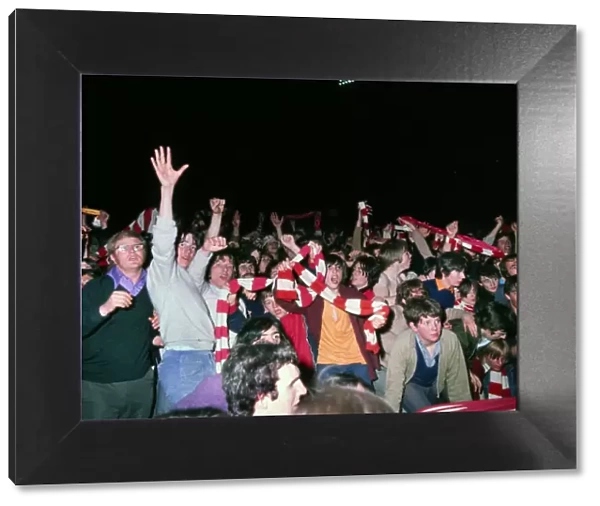 Arsenal fans celebrate winning the 1971 league title