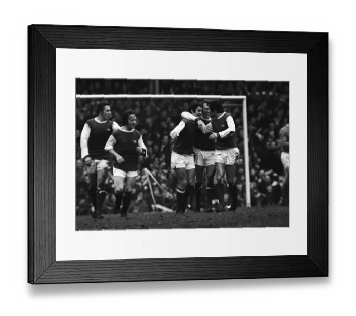 Framed Print : Arsenals Frank McLintock celebrates his goal with Jon Sammels and Bob McNab Framed Print : Arsenals Frank McLintock celebrates his goal with Jon Sammels and Bob McNab