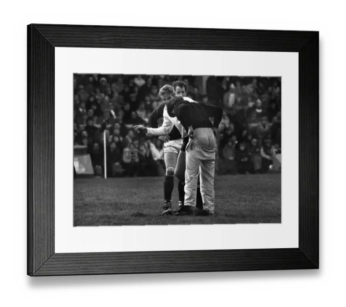 Framed Print : Referee Roger Quittenton askes a streaker to pull his trouser up - 1983 Five Nations Framed Print : Referee Roger Quittenton askes a streaker to pull his trouser up - 1983 Five Nations