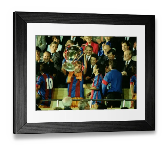 Framed Print : Barcelonas Michael Laudrup lifts the 1992 European Cup Framed Print : Barcelonas Michael Laudrup lifts the 1992 European Cup