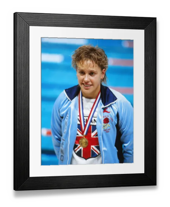 Framed Print : June Croft - 1982 Brisbane Commonwealth Games - Swimming