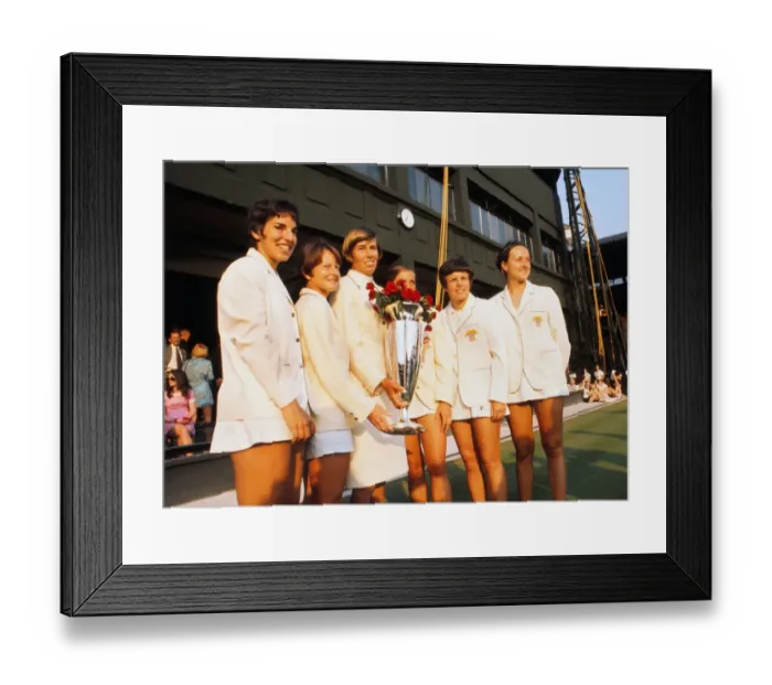 Framed Print : The victorious USA team with the trophy - 1970 Wightman Cup Framed Print : The victorious USA team with the trophy - 1970 Wightman Cup