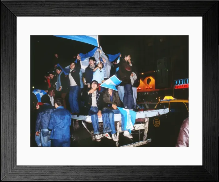 Framed Print : Argentina fans celebrate their 1978 World Cup victory Framed Print : Argentina fans celebrate their 1978 World Cup victory