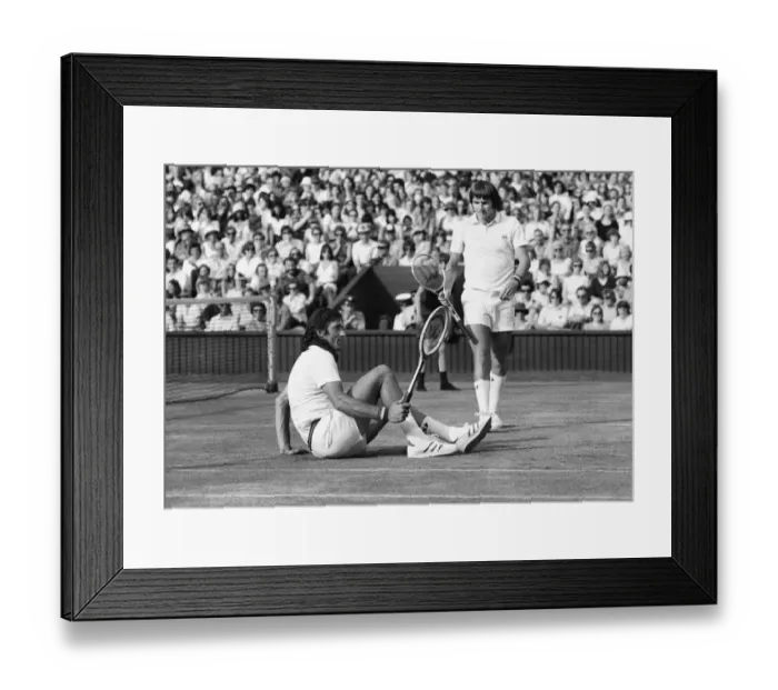 Framed Print : Ille Nastase and Jimmy Connors - 1975 Wimbledon Championships Framed Print : Ille Nastase and Jimmy Connors - 1975 Wimbledon Championships