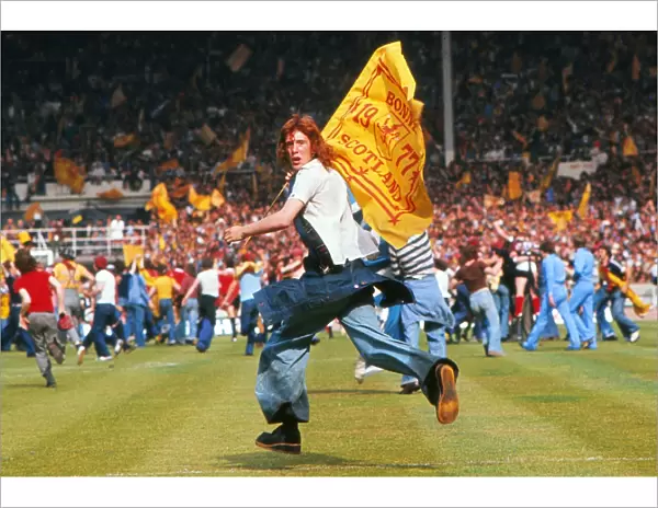 A Scotland fan invades the Wembley pitch - 1977 British Home Championship