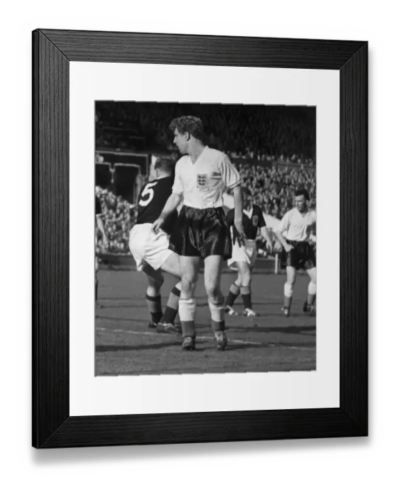 Framed Print : Englands Colin Grainger - 1956  /  7 British Home Championship