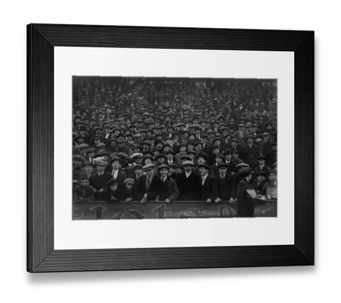 Framed Print : Fans in flat caps in the stands at St Andrews in 1922