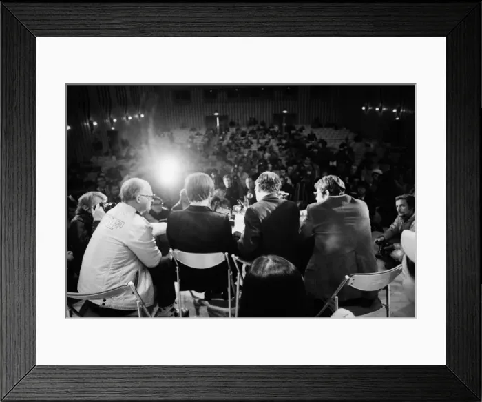 Framed Print : Sapporo Winter Olympics - Karl Schranz Disqualification Press Conference Framed Print : Sapporo Winter Olympics - Karl Schranz Disqualification Press Conference