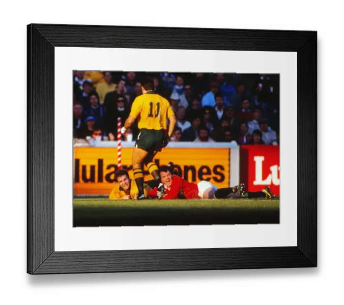 Framed Print : Ieuan Evans scores his famous try for the Lions in the 3rd Test - 1989 British Lions Tour of Australia Framed Print : Ieuan Evans scores his famous try for the Lions in the 3rd Test - 1989 British Lions Tour of Australia