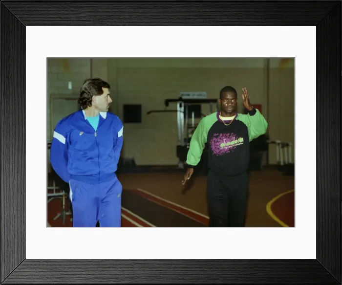 Framed Print : Ben Johnson training session - Toronto Framed Print : Ben Johnson training session - Toronto