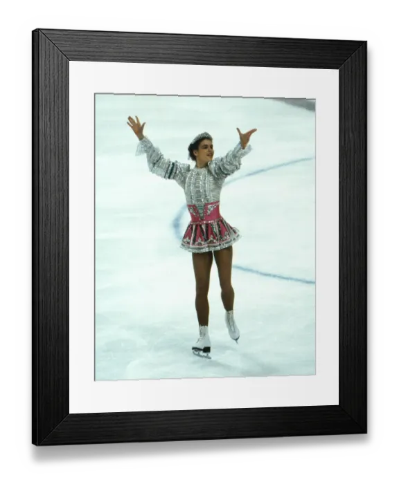 Framed Print : Katarina Witt at the 1984 Sarajevo Winter Olympics
