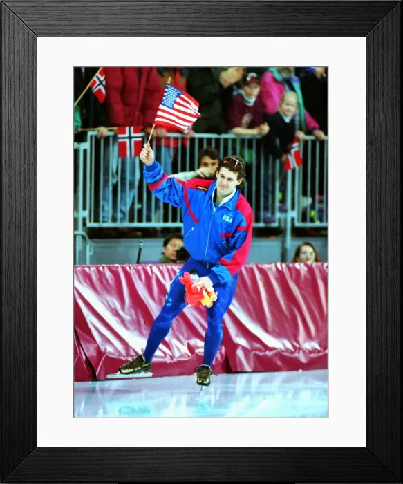 Framed Print : Lillehammer Olympics - Speed Skating