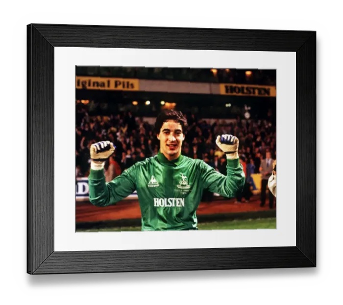 Framed Print : Tottenhams Tony Parks celebrates victory after his shoot-out heroics in the 1984 UEFA Cup Final Framed Print : Tottenhams Tony Parks celebrates victory after his shoot-out heroics in the 1984 UEFA Cup Final