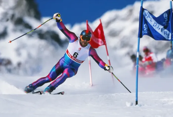 Framed Print : Alberto Tomba - 1992 Albertville Winter Olympics - Mens Giant Slalom Framed Print : Alberto Tomba - 1992 Albertville Winter Olympics - Mens Giant Slalom