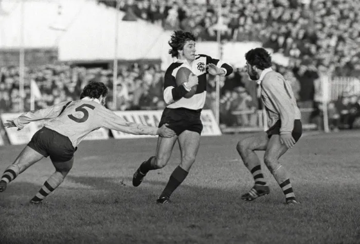 Framed Print : Andy Irvine evades Australian defenders for the Barbarians in 1976 Framed Print : Andy Irvine evades Australian defenders for the Barbarians in 1976