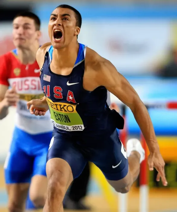 Framed Print : Ashton Eaton - 2012 Istanbul World Indoor Championships + Framed Print : Ashton Eaton - 2012 Istanbul World Indoor Championships +