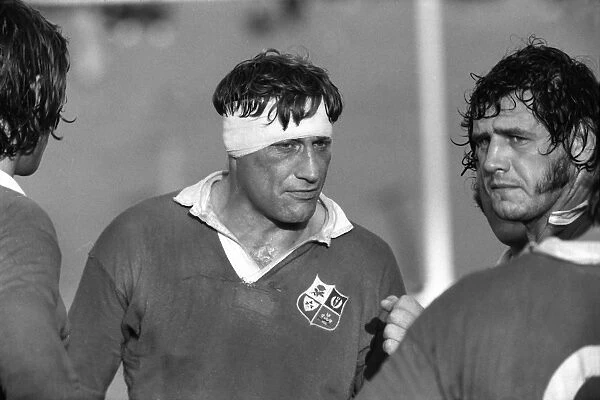 British Lions captain Willie John McBride talks to his players during the tour to South Africa in 1974