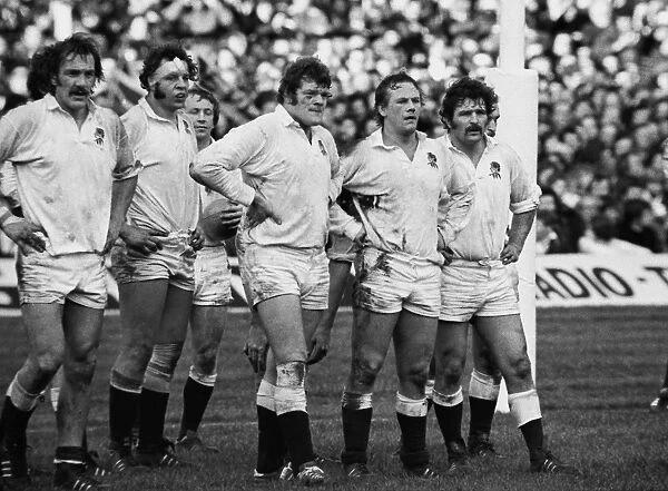 The England forwards during the 1977 Five Nations