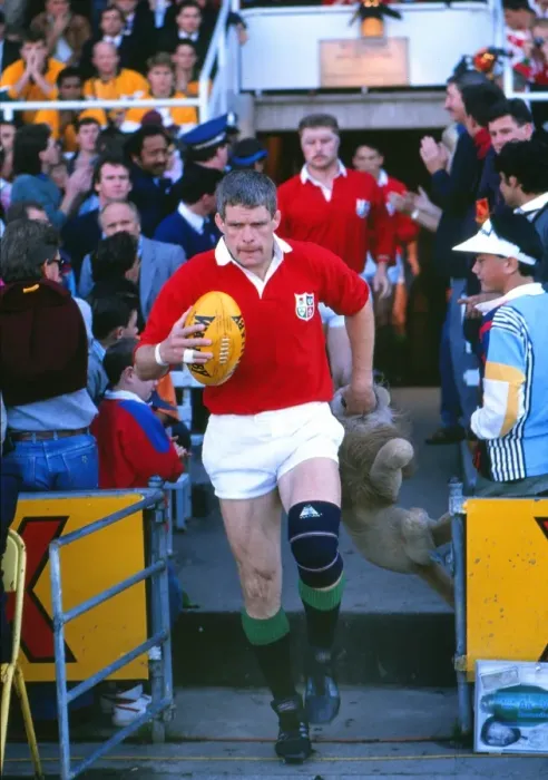 Framed Print : Finlay Calder leads out the British Lions for the 2nd Test against Australia in 1989 Framed Print : Finlay Calder leads out the British Lions for the 2nd Test against Australia in 1989