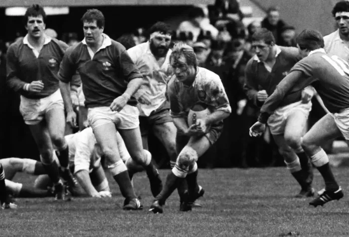 Framed Print : Frances Jean-Pierre Rives on the charge against Wales - 1983 Five Nations Framed Print : Frances Jean-Pierre Rives on the charge against Wales - 1983 Five Nations