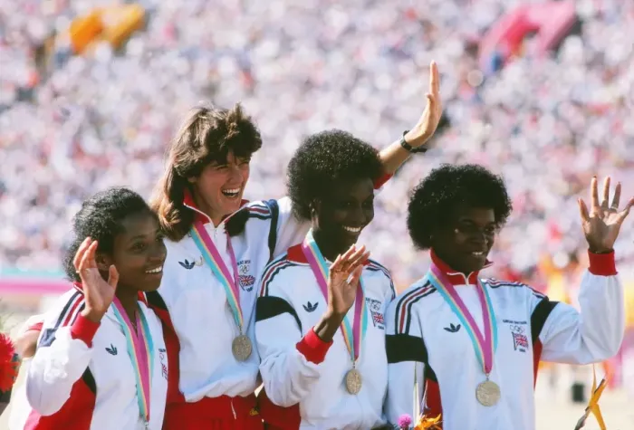 Framed Print : Great Britains bronze medal-winning 4x100m relay team - 1984 Los Angeles Olympics Framed Print : Great Britains bronze medal-winning 4x100m relay team - 1984 Los Angeles Olympics