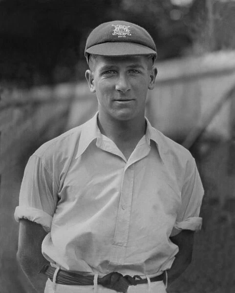 Harold Larwood. Cricket - 1930 season. Harold Larwood of Nottinghamshire and England.