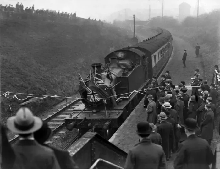 Framed Print : Hawthorns Halt station is opened on Christmas Day 1931 for the WBA-Birmingham football match Framed Print : Hawthorns Halt station is opened on Christmas Day 1931 for the WBA-Birmingham football match