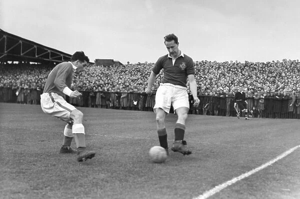 Ireland captain Con Martin on the ball during the 1950 British Home Championship