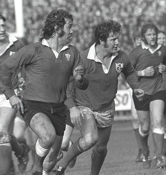 Irelands Stewart McKinney and Wales Arthur Lewis - 1973 Five Nations
