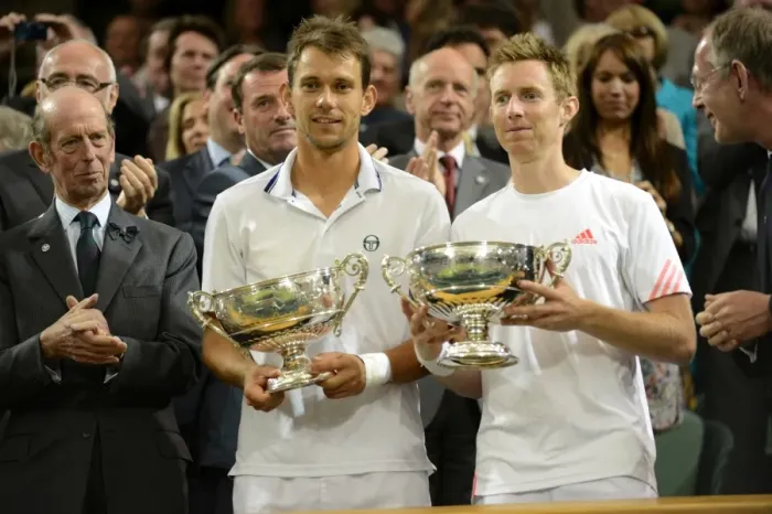 Framed Print : Jonathan Marray and Frederik Nielsen - 2012 Wimbledon Mens Doubles Winners