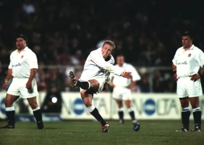 Framed Print : Jonny Wilkinson kicks one of his 8 penalties in the 2nd Test against South Africa in 2000 Framed Print : Jonny Wilkinson kicks one of his 8 penalties in the 2nd Test against South Africa in 2000