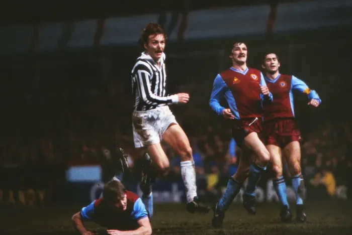 Framed Print : Juventus Zbigniew Boniek scores against Aston Villa in the 1983 European Cup Framed Print : Juventus Zbigniew Boniek scores against Aston Villa in the 1983 European Cup
