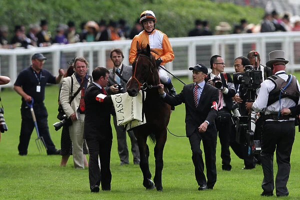Kieron Fallon on Most Improved after winning the St James Palace Stakes at Royal Ascot