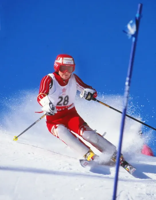 Framed Print : Lesley Beck - 1988 Calgary Winter Olympics - Womens Slalom Framed Print : Lesley Beck - 1988 Calgary Winter Olympics - Womens Slalom