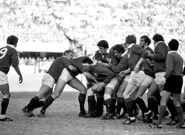 The Lions forwards protect the ball in the 4th Test - 1980 British Lions Tour of South Africa