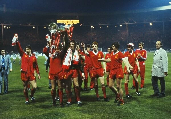 The Liverpool team celebrate winning the 1978 European Cup