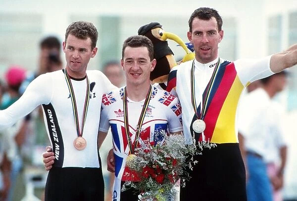 Mens Individual Pursuit, 4000m Medal Presentation - 1992 Barcelona Olympics - Mens Cycling
