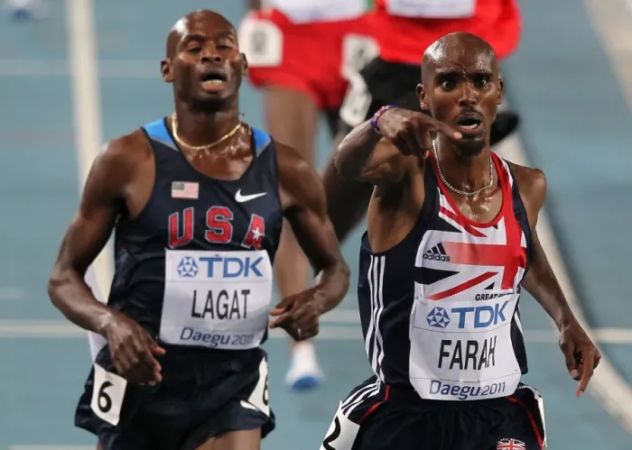 Framed Print : Mo Farah wins the 5000m final at the 2011 World Championships Framed Print : Mo Farah wins the 5000m final at the 2011 World Championships